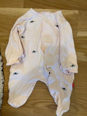 Magnetic Me Light Pink Footed One-Piece with Turtle Motif